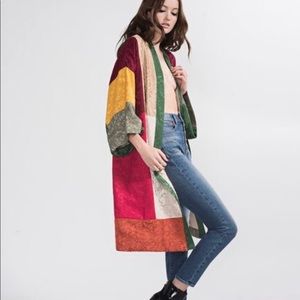 Alice + Olivia "Lupe" patchwork jacquard kimono